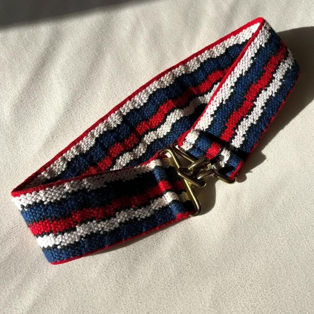 Vintage 80s‎ Ralph Lauren red white and blue elastic waist belt womens xs J Crew